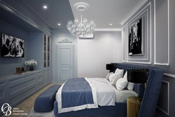 Bedroom In Gray Blue Tones Photo Design