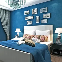 Boz Mavi Tonlarda Yataq Otağı Foto Dizaynı