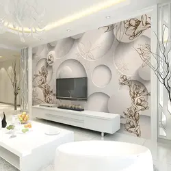 3 d wallpaper in the living room interior