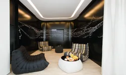 Living Room In Black Tones Photo