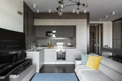 Kitchen design living room 28 sq m photo