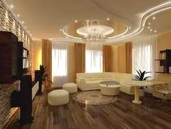 Ceiling design in a large living room