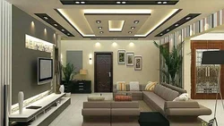 Ceiling design in a large living room