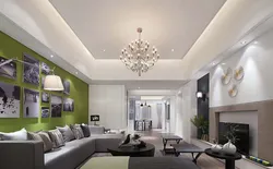 Ceiling design in a large living room