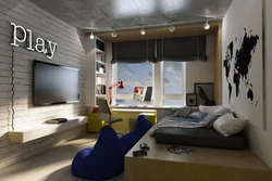 Bedroom interior for a teenager photo in a modern style photo