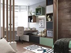 Bedroom interior for a teenager photo in a modern style photo