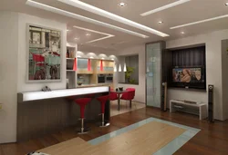 Ceiling kitchen living room design