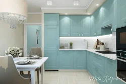 Combination Of Mint Color With Others In The Kitchen Interior Photo