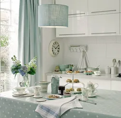 Combination of mint color with others in the kitchen interior photo
