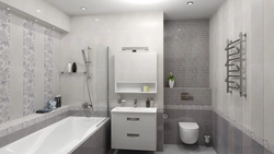 Bath design in white and gray photo
