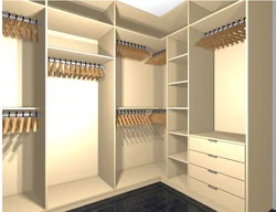 Corner dressing room interior
