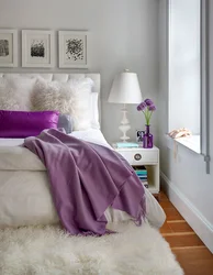 Colors combined with lilac in the bedroom interior