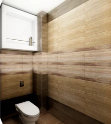 Wood-Look Porcelain Tiles On The Wall In The Bathroom Photo