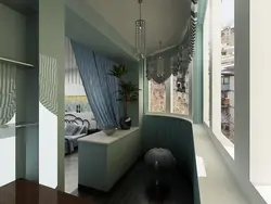 Lodjiya fotosurati dizayni bo'yicha yashash xonasi