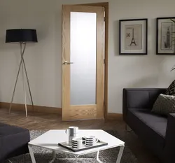Interior doors in the apartment with glass photo