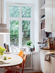 Window sill as a kitchen interior