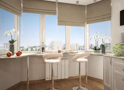 Window sill as a kitchen interior