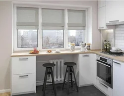 Window sill as a kitchen interior