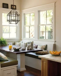 Window sill as a kitchen interior