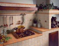 Дизайн кухни кафельной плиткой