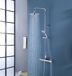 Standing shower in bathroom photo