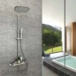 Standing shower in bathroom photo