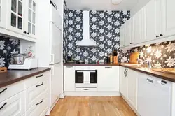 White kitchen what wallpaper is suitable photo