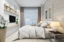 Bedroom interior with one window photo