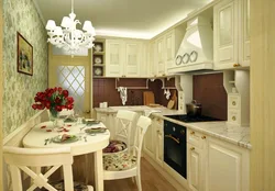 Small kitchen design in classic style