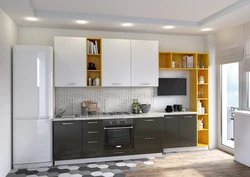 Kitchen 4 meters with refrigerator design in length photo
