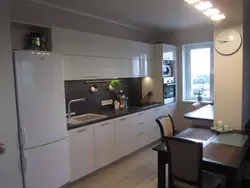 Kitchen 4 meters with refrigerator design in length photo