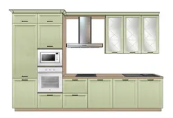 Kitchen 4 Meters With Refrigerator Design In Length Photo