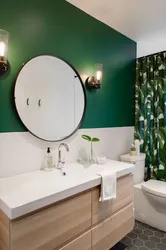 Bathroom design dark green