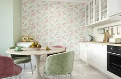 Non-woven wallpaper for a small kitchen photo