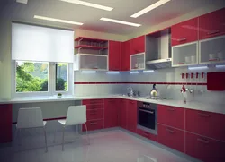 Burgundy kitchen in the interior