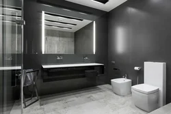 Combination of gray in the interior with other colors in the bathroom