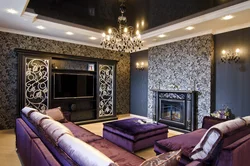 Living room interior wallpaper ceiling