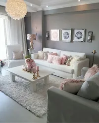 Pink living room photo