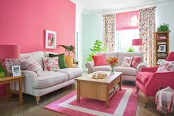 Pink living room photo