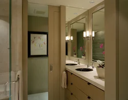 Interior doors in the bathroom interior