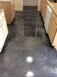 Photo of self-leveling floors in apartments in the kitchen