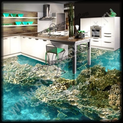 Photo of self-leveling floors in apartments in the kitchen