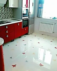 Photo of self-leveling floors in apartments in the kitchen