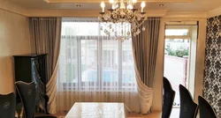 Tulle with a pattern in the living room photo