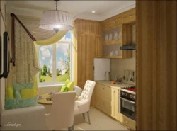 Kitchen 8 m design with sofa