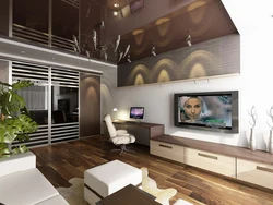 Interior of a living room in a 1-room apartment