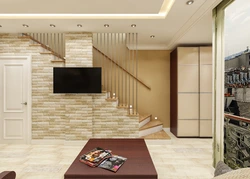 Kitchen Combined With Stairs Photo