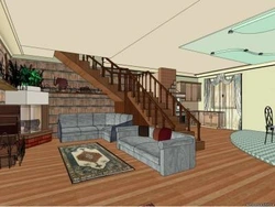 Kitchen combined with stairs photo