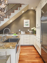 Kitchen Combined With Stairs Photo