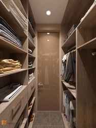 Dressing room in storage room 3 sq m photo design